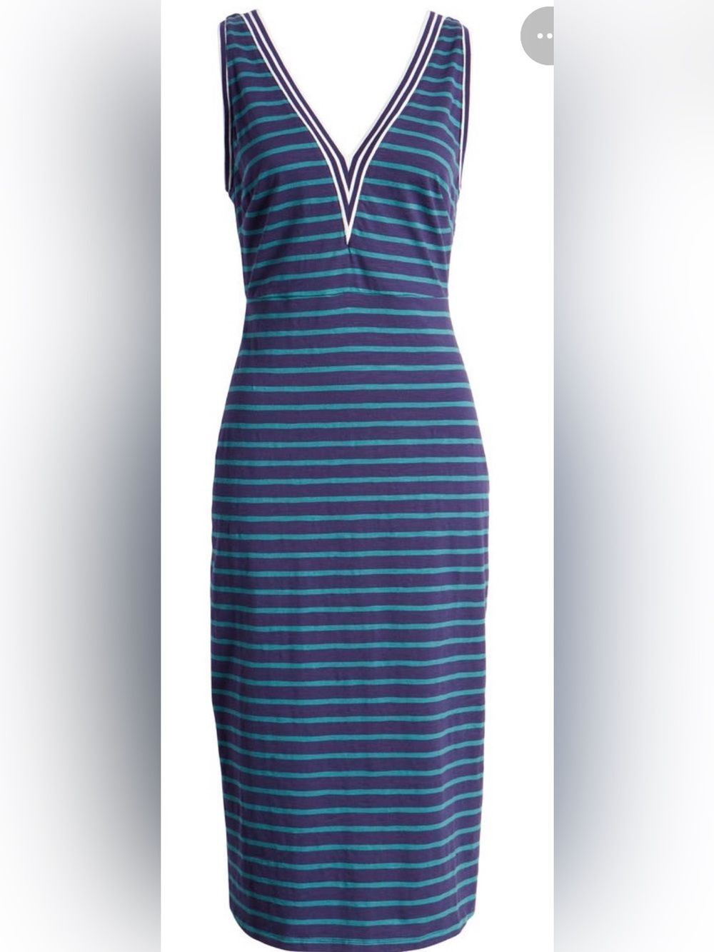 Tommy Bahama Navy, Teal & Cream Striped dress
